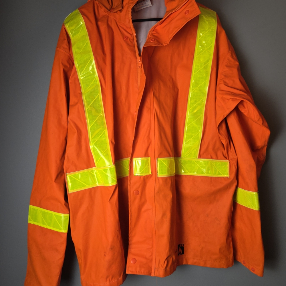 High-Visibility Orange Safety Jacket FR Workwear
